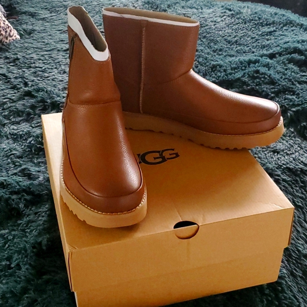UGG deconstructed mini leather zip boot!
